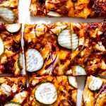 Sliced BBQ Chicken Pizza.