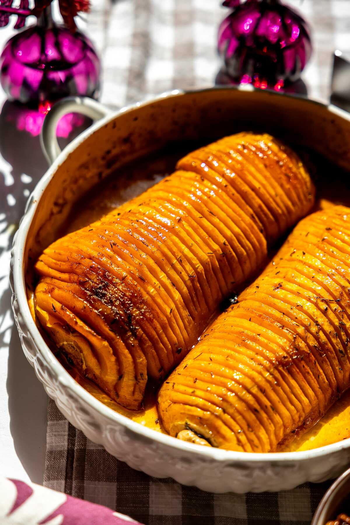 Roasted hassleback butternut squash. 